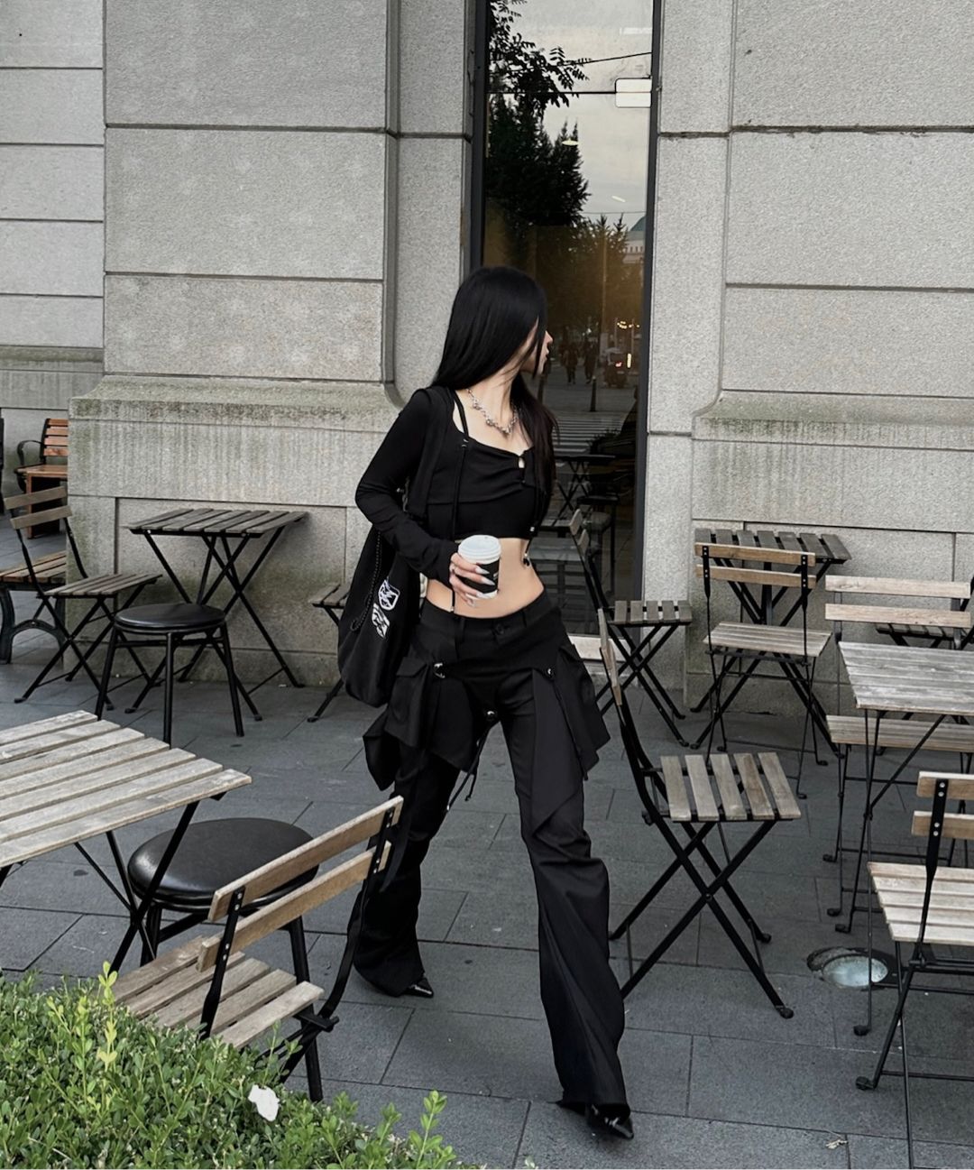 카시코(KASHIKO) Layered Strap Pants Khaki - 사이즈 & 후기 | 무신사