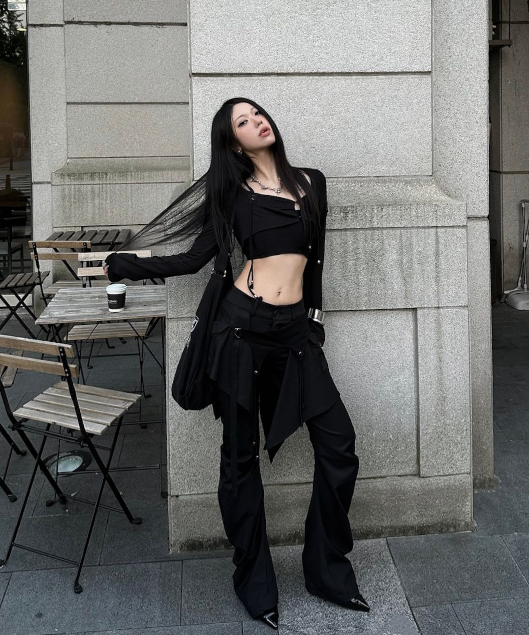 카시코(KASHIKO) Layered Strap Pants Black - 사이즈 & 후기 | 무신사