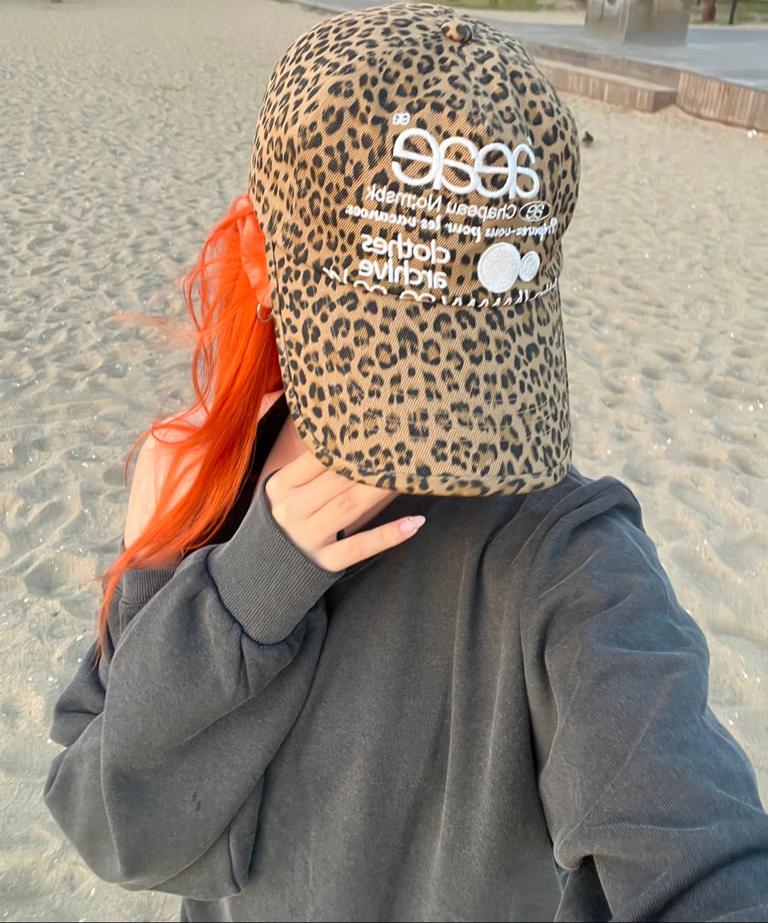 MUSINSA公式 | AEAE WEB LOGO LEOPARD CAP [KHAKI]