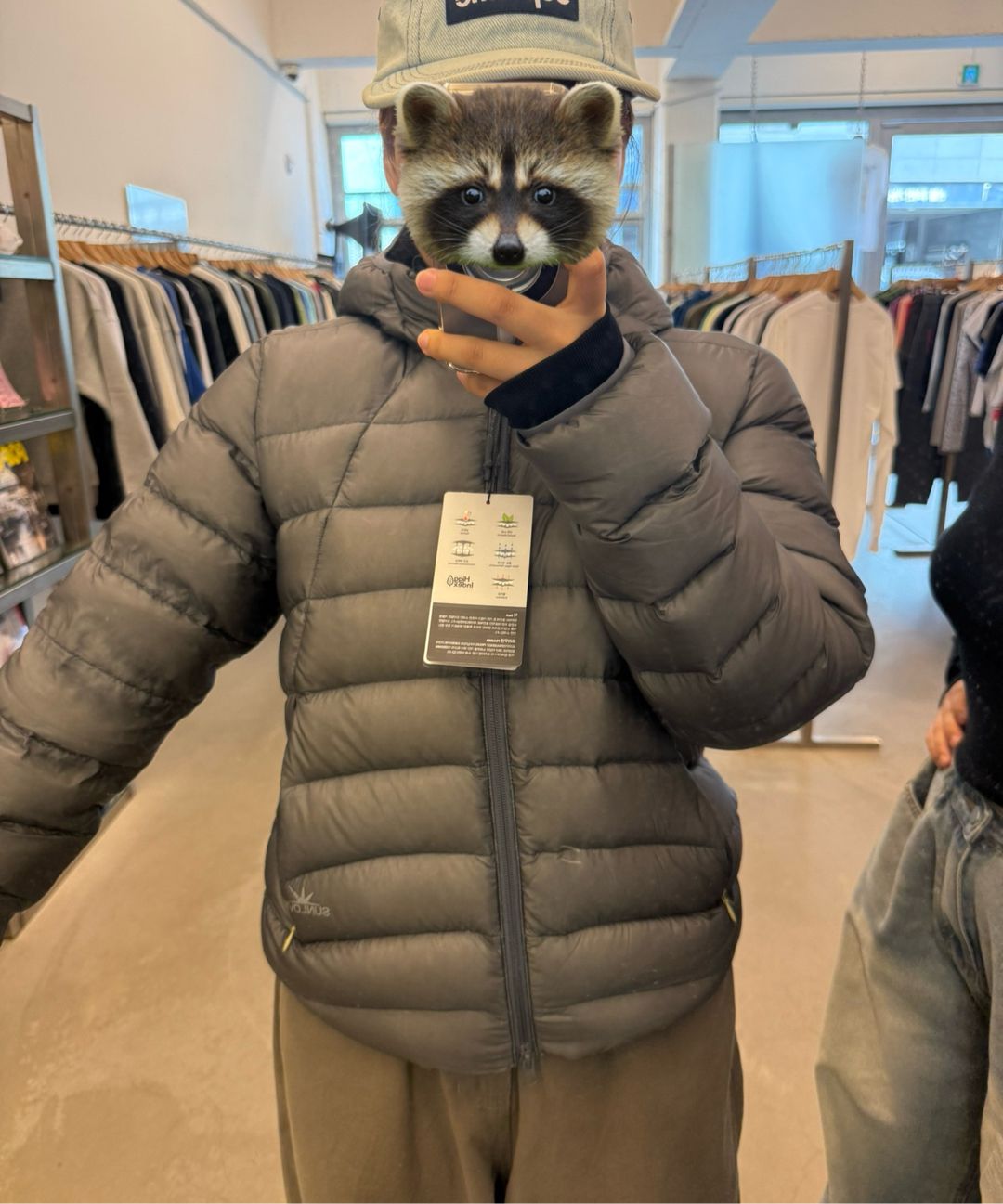 MUSINSA | SUNLOVE Hooded Fly Light Down Jacket Grey