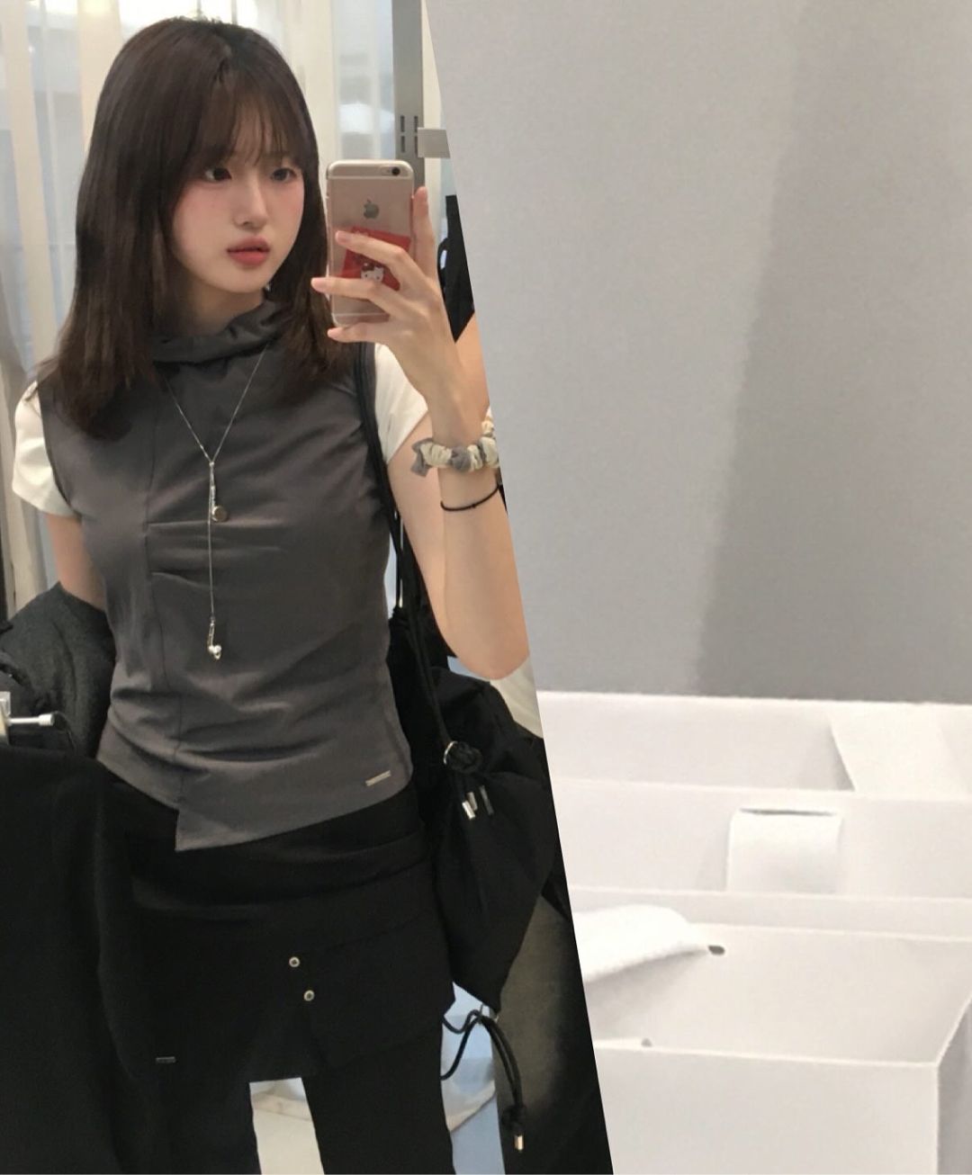 MUSINSA公式 | MISEKI SEOUL Draped shirt skirt pants SET BLACK