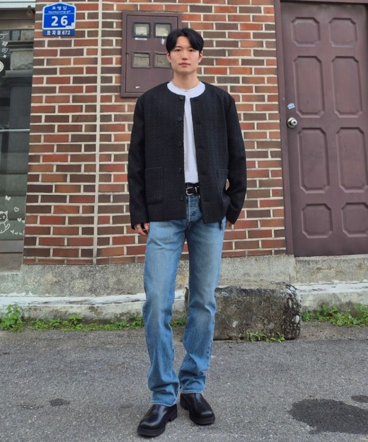 ジャケット・アウター MUSINSA ROUND NECK TWEED JACKET MUSINSA | MUSINSA STANDARD WOMAN Women's Round Neck Tweed