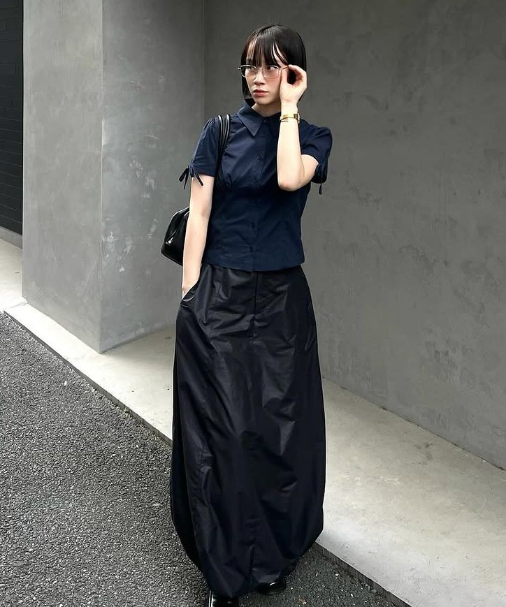 MUSINSA公式 | PARTIMENTO WOMEN ボウタイパフスリーブブラウス_エメラルド