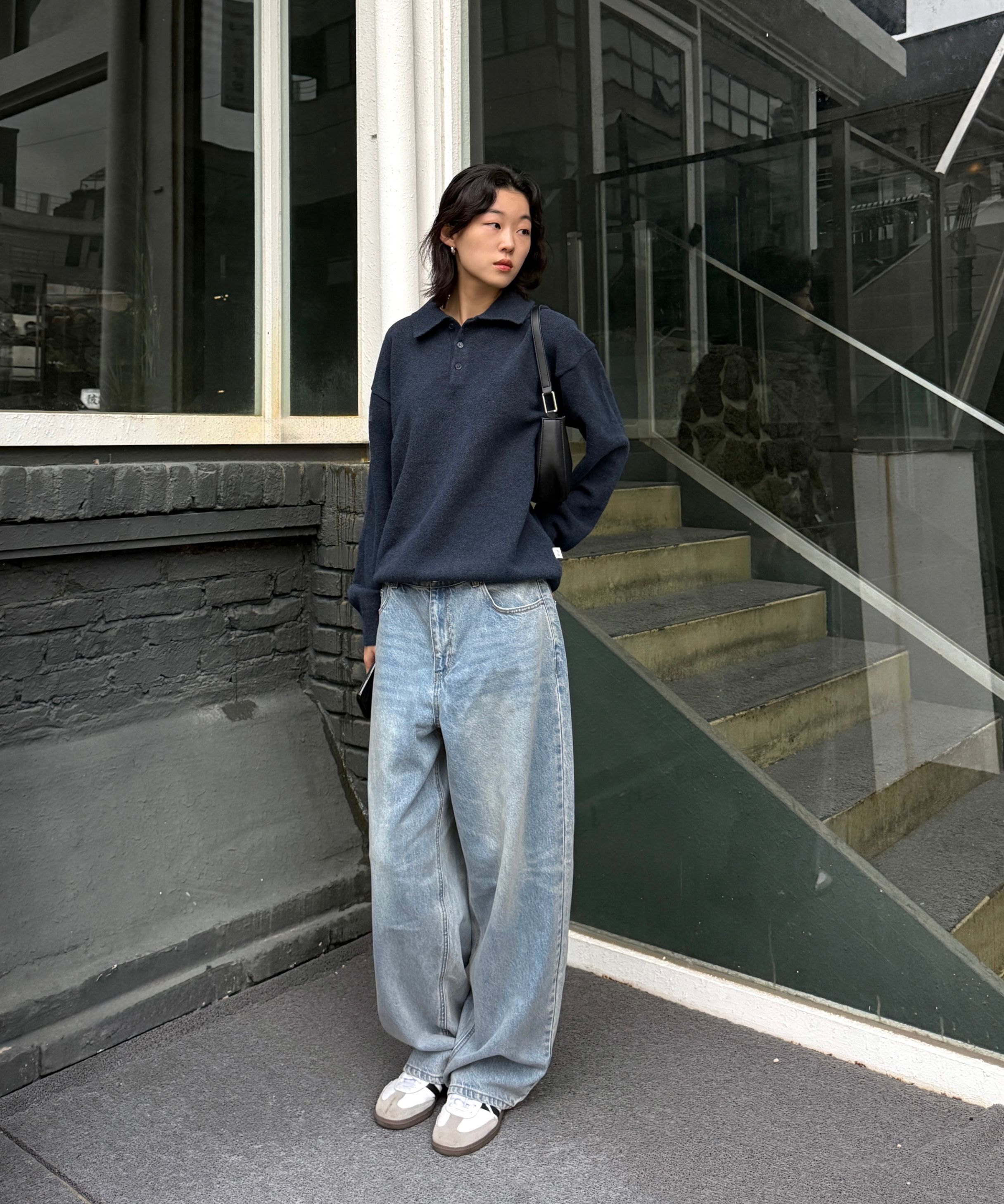 MUSINSA公式 | TOFFEE ウォッシュドバルーンデニムパンツ (ライトブルー)