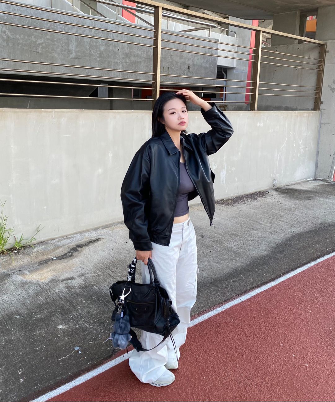 MUSINSA | LADY VOLUME 9005 VEGAN LEATHER SINGLE JACKET_BLACK