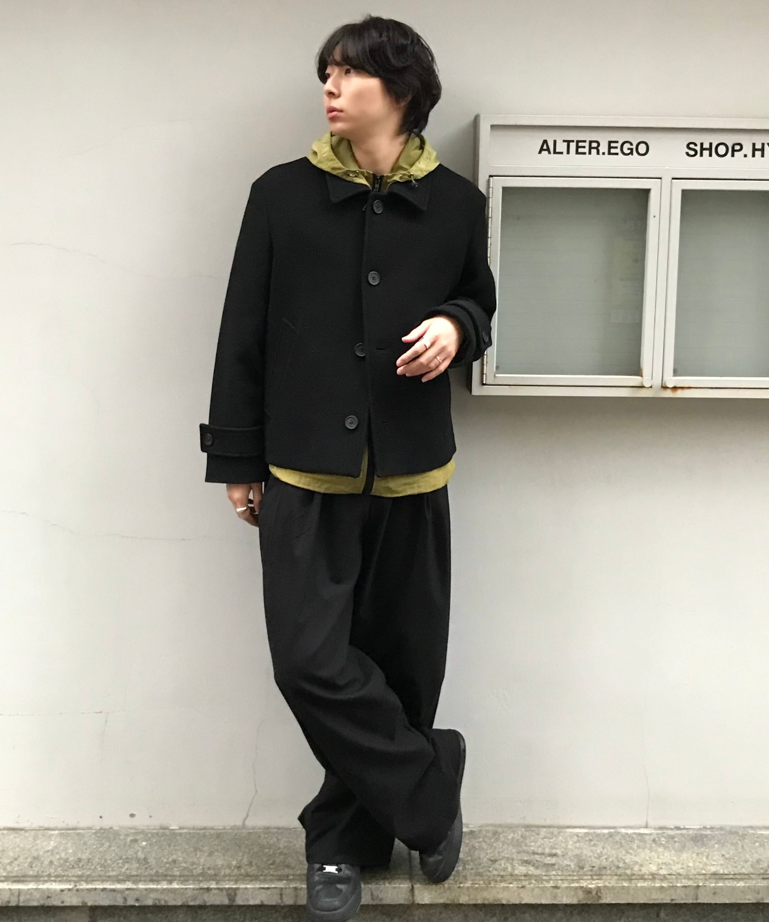 MUSINSA | MUSINSA STANDARD Wool Blend Oversized Short Balmacaan