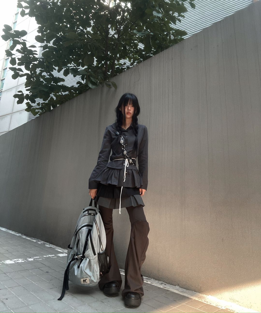 MUSINSA公式 | FLAREUP Asymmetrical Drape Pants (FL-245_Black)