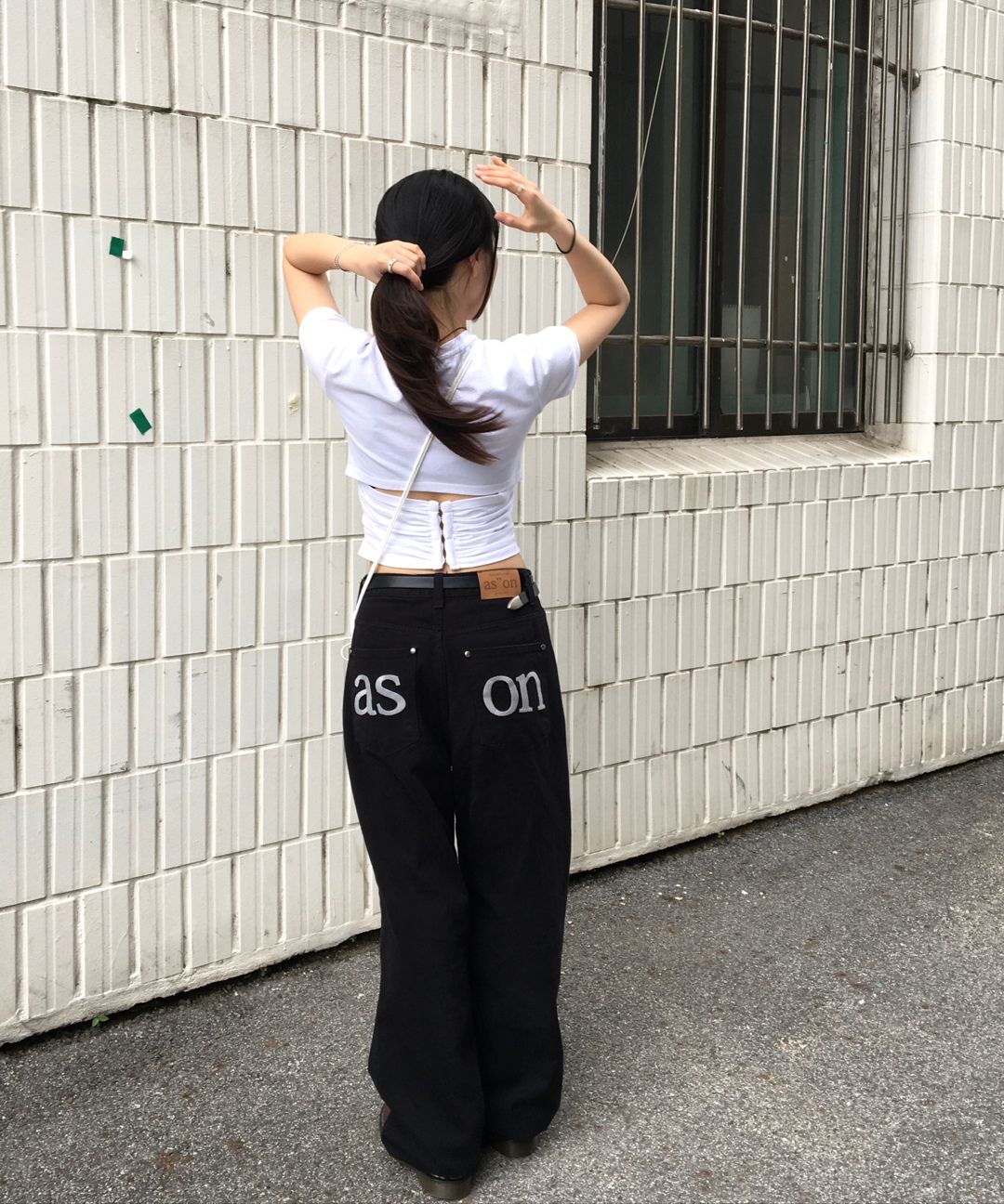 ASON デニム SMOG WIDE PANTS / BLACK MUSINSA公式 | ASON SMOG WIDE PANTS / BLACK