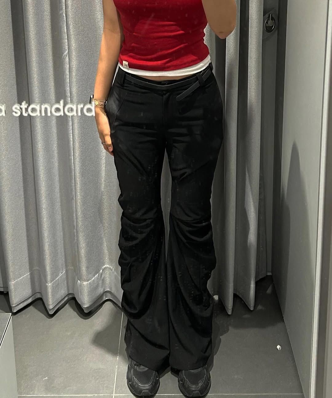 flareup asymmetrical drape pants 黒 FLAREUP(フレアアップ) - アシンメトリードレープパンツ