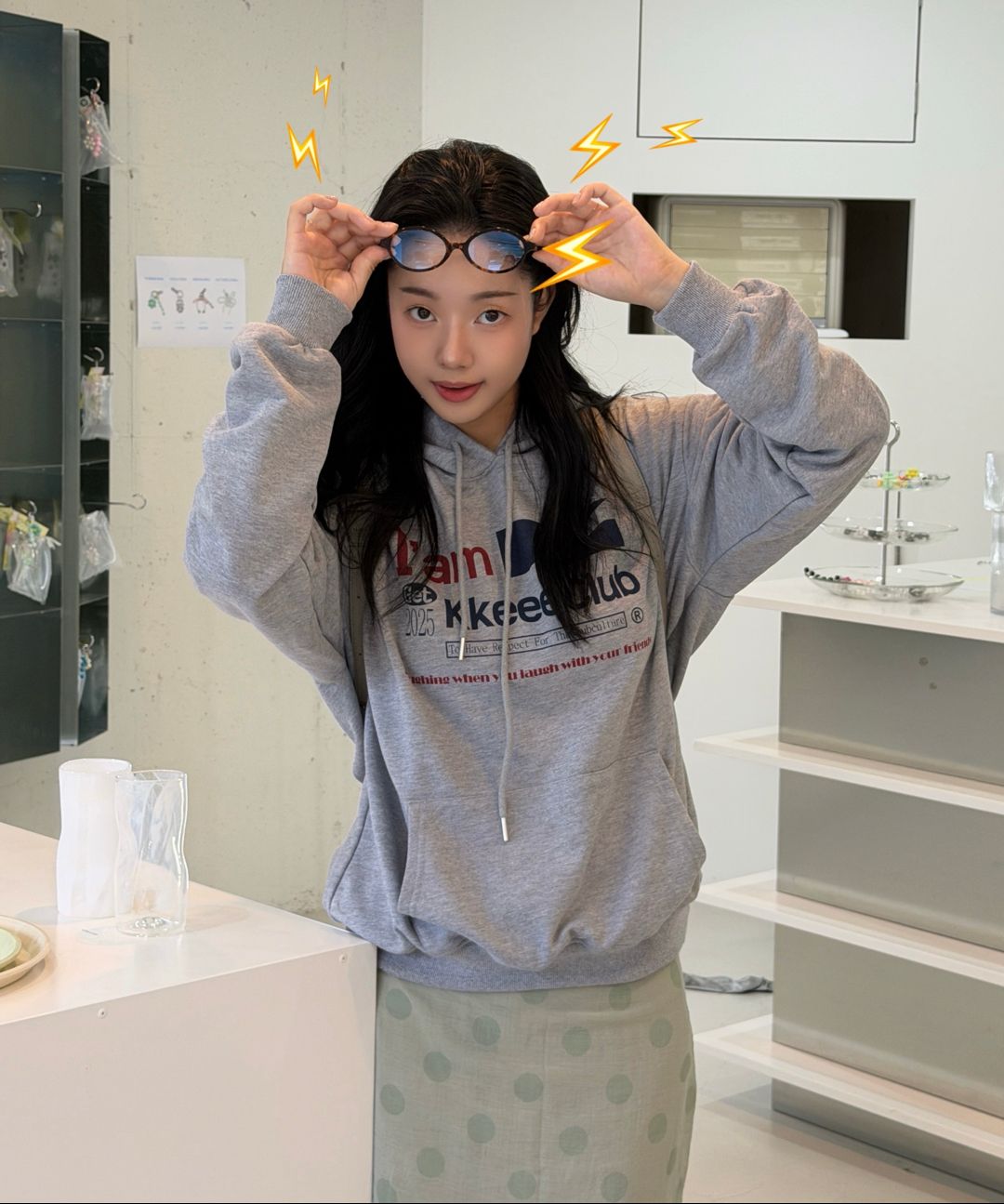 MUSINSA公式 | PARTIMENTO WOMEN 2 IN 1 ドットプリントシアーミディ