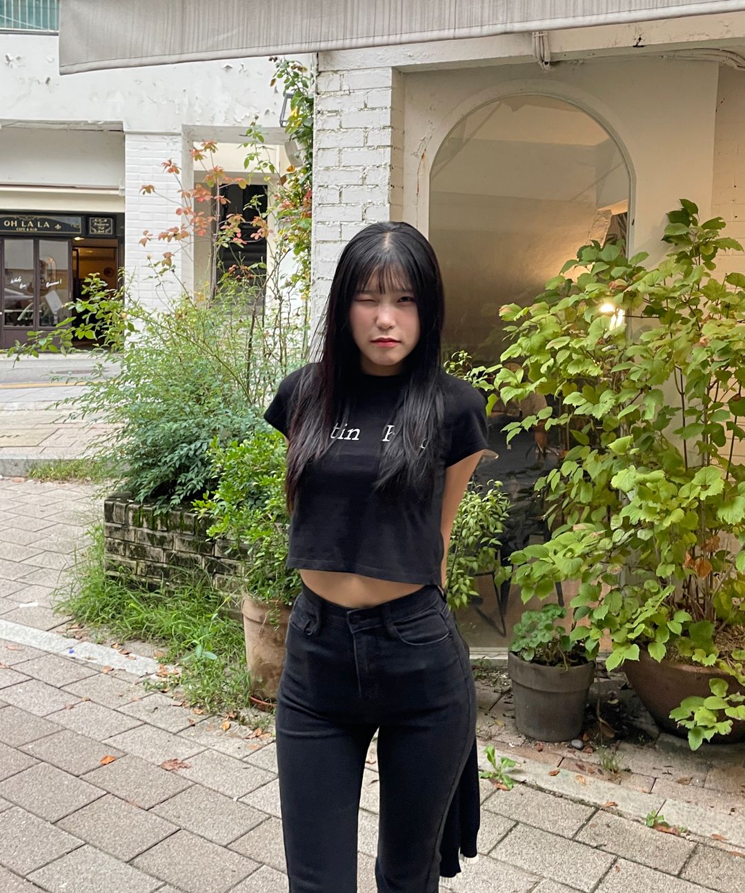 MUSINSA | MATIN KIM MATIN KIM LOGO CROP TOP IN WHITE