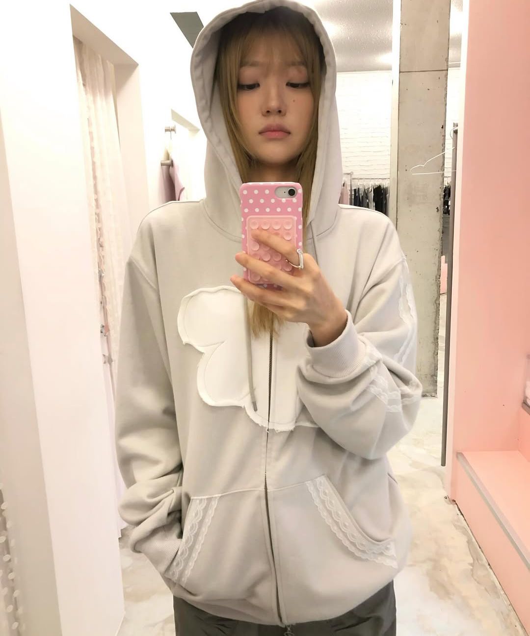 トップス hug your skin Angel wing hoodie zip-up MUSINSA | HUG YOUR SKIN Angel wing hoodie zip-up (Gray)