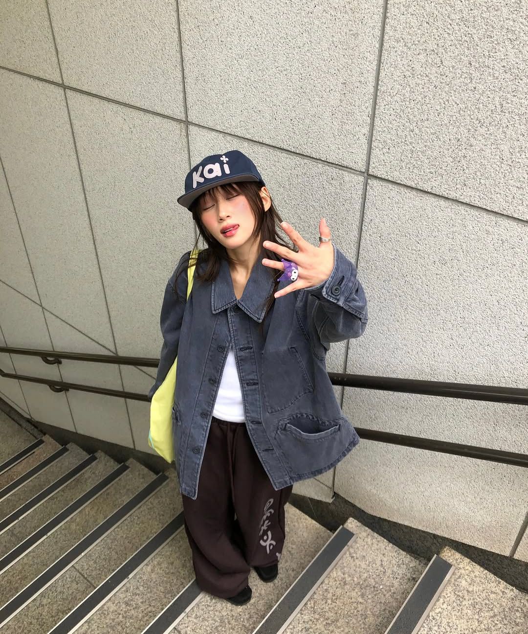MUSINSA | KAIFAI Kai Logo Cap (Navy) K25ZE183