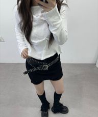 킴지수(KIMZISU) Pinched Long Sleeve Top _ WHITE - 사이즈 & 후기 