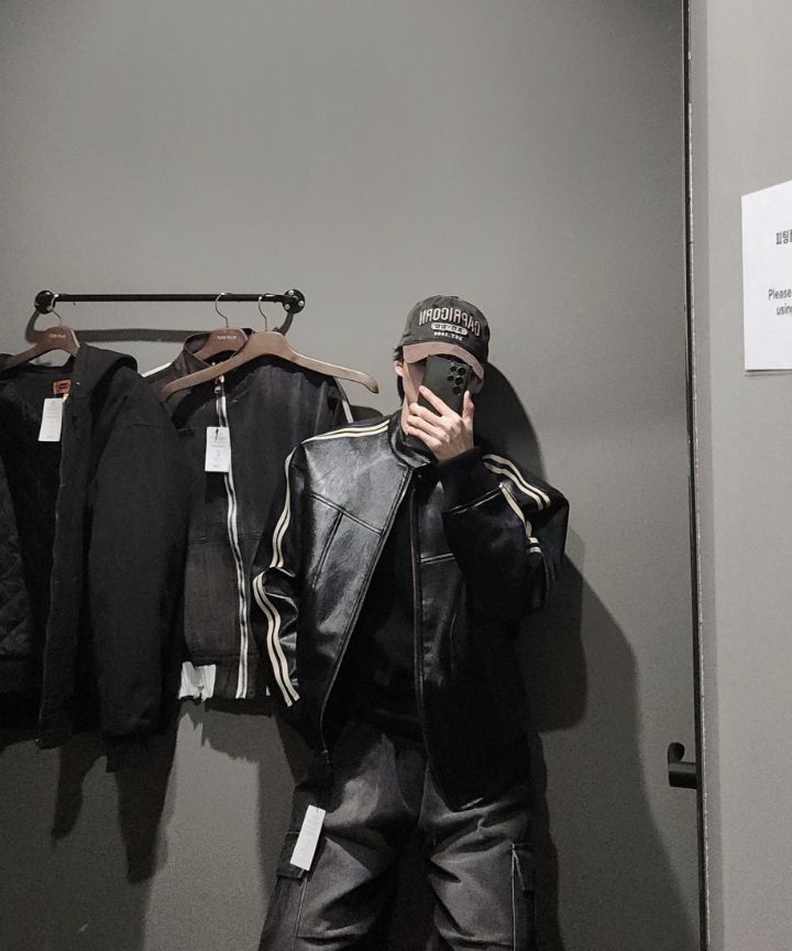 ジャケット・アウター SUPERSUB Leather Jumper musinsa MUSINSA | SUPERSUB Vintage Track Biker Leather Jumper - Brown