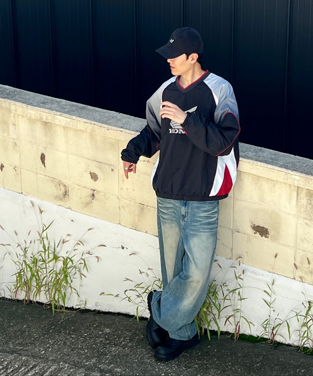 MUSINSA | PHYPS MOTORCYCLE Speed Track nylon Long sleeve Black