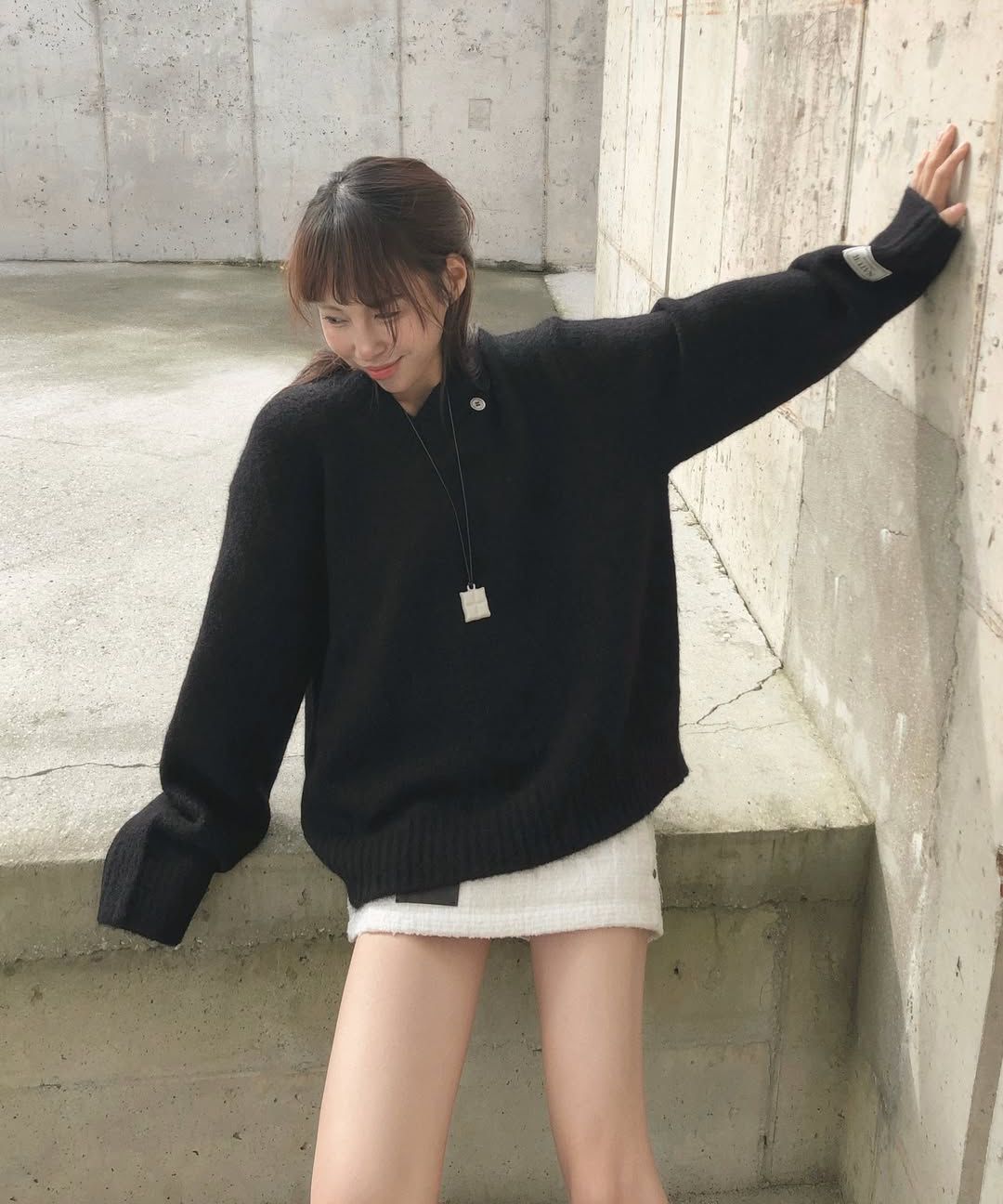 MUSINSA公式 | SATUR エッセンツートーンモヘアブレンドニットブラック