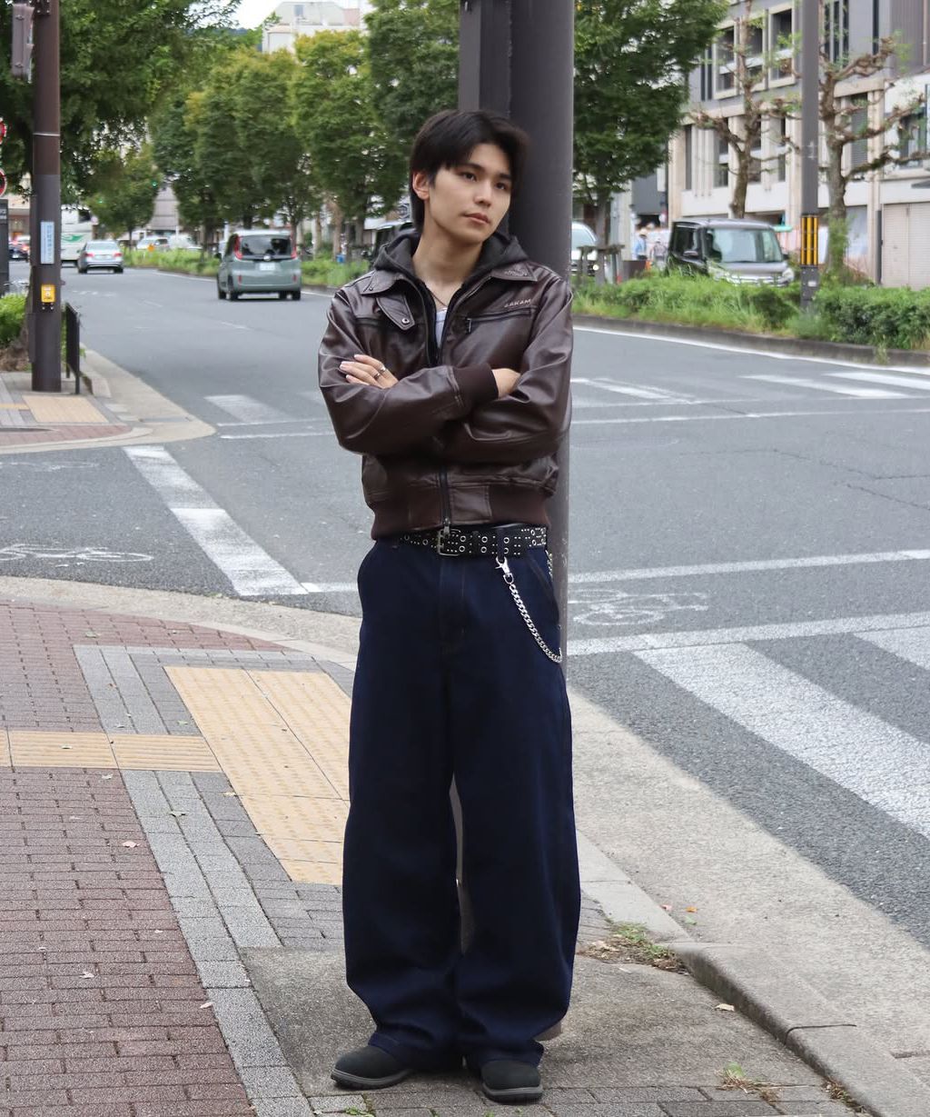 MUSINSA公式 | AAKAM Western Collar Leather Jacket (Brown)