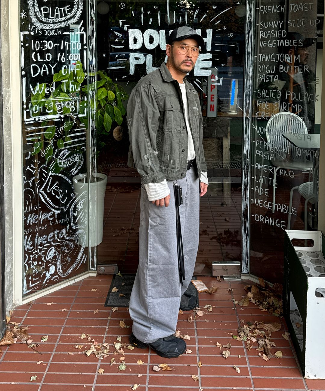 MUSINSA | NOMANUAL I.P DAMAGED JACKET - KHAKI GRAY