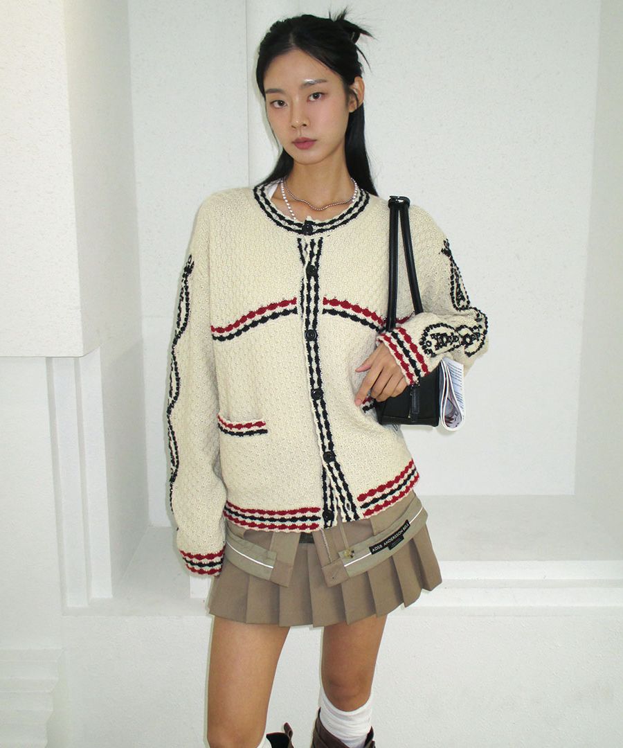 MUSINSA | ANDERSSON BELL Fantasia Round Neck Cardigan atb1244m (ECRU)
