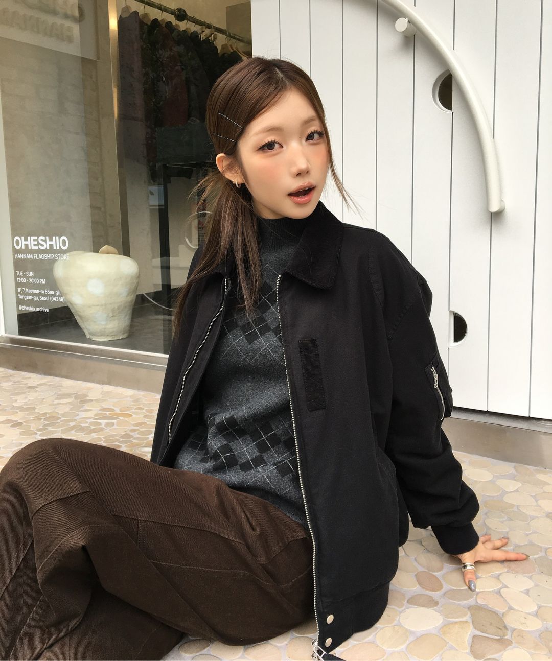【yomi】OHESHIO OVERSIZED RAGLAN JACKET MUSINSA | OHESHIO WASHED COTTON BLOUSON, BLACK