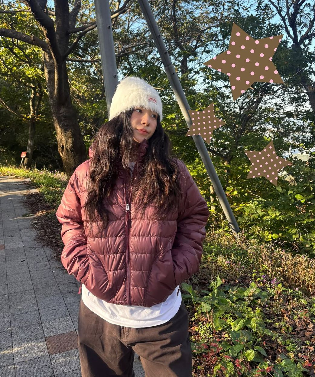 MUSINSA | FANCY CLUB Lightweight Swing Puffer (BURGUNDY) F25ZA001