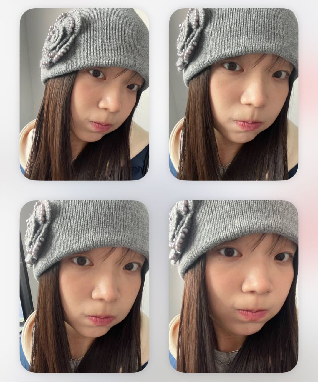 셋업이엑스이(SETUP-EXE) PEARL CORSAGE BEANIE / MELANGE GRAY