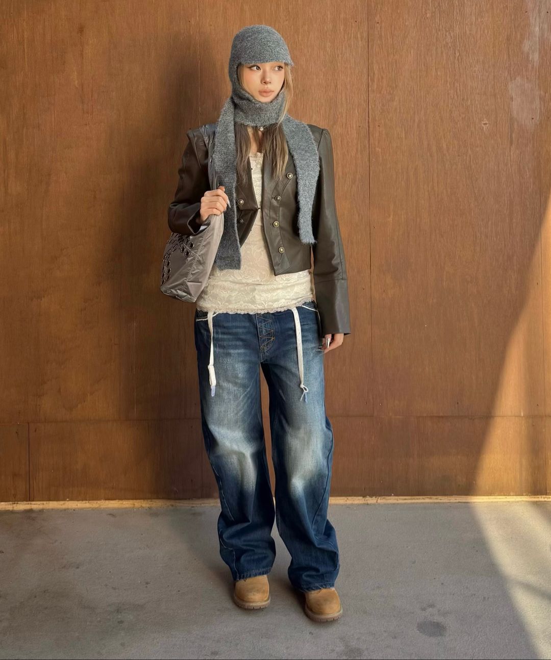 MUSINSA公式 | SCULPTOR Beaded Waist Denim Pants Mid Blue