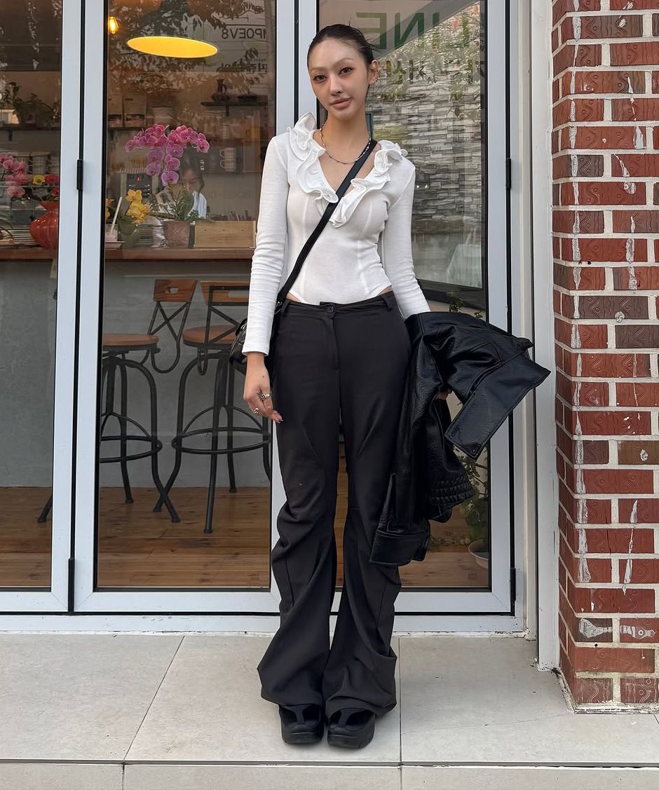 MUSINSA | FLAREUP Asymmetrical Drape Pants (FL-245_Charcoal)