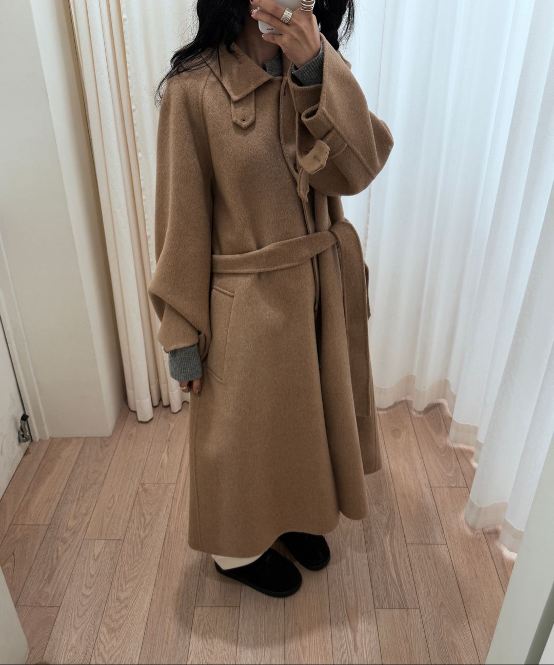 LINGSEOUL | Handmade Wool Trench Coat-Camel - 클래식한 트렌디