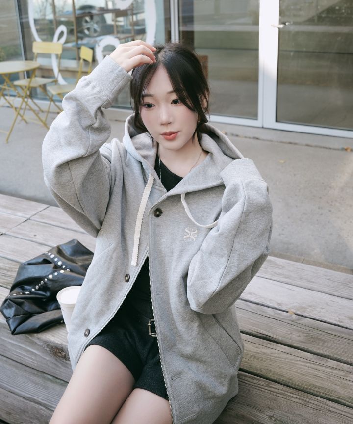 MUSINSA | SATUR Theo Cotton All Day Hoodie Zip-Up Ice Blue