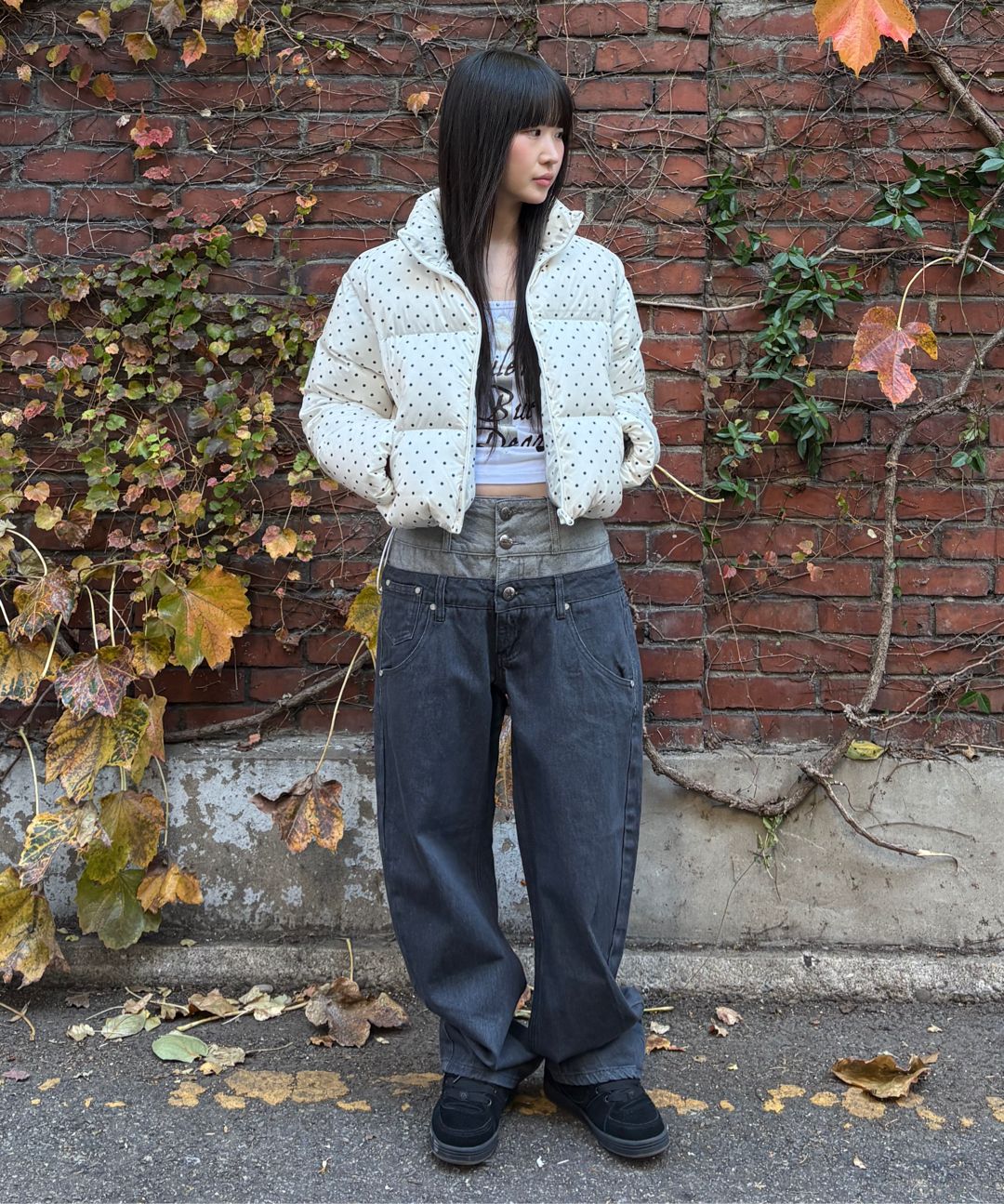 MUSINSA公式 | SCULPTOR Beaded Layered Denim Pants Nonfade Gray