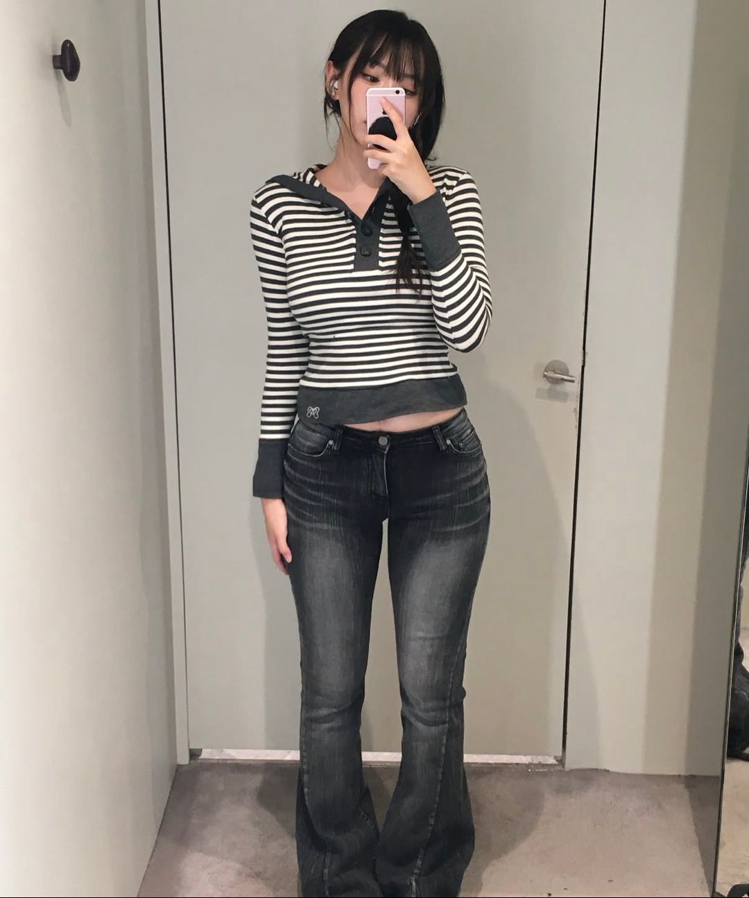 MUSINSA | SYNERJYN SLUB CAT WASHING DENIM PANTS BLACK