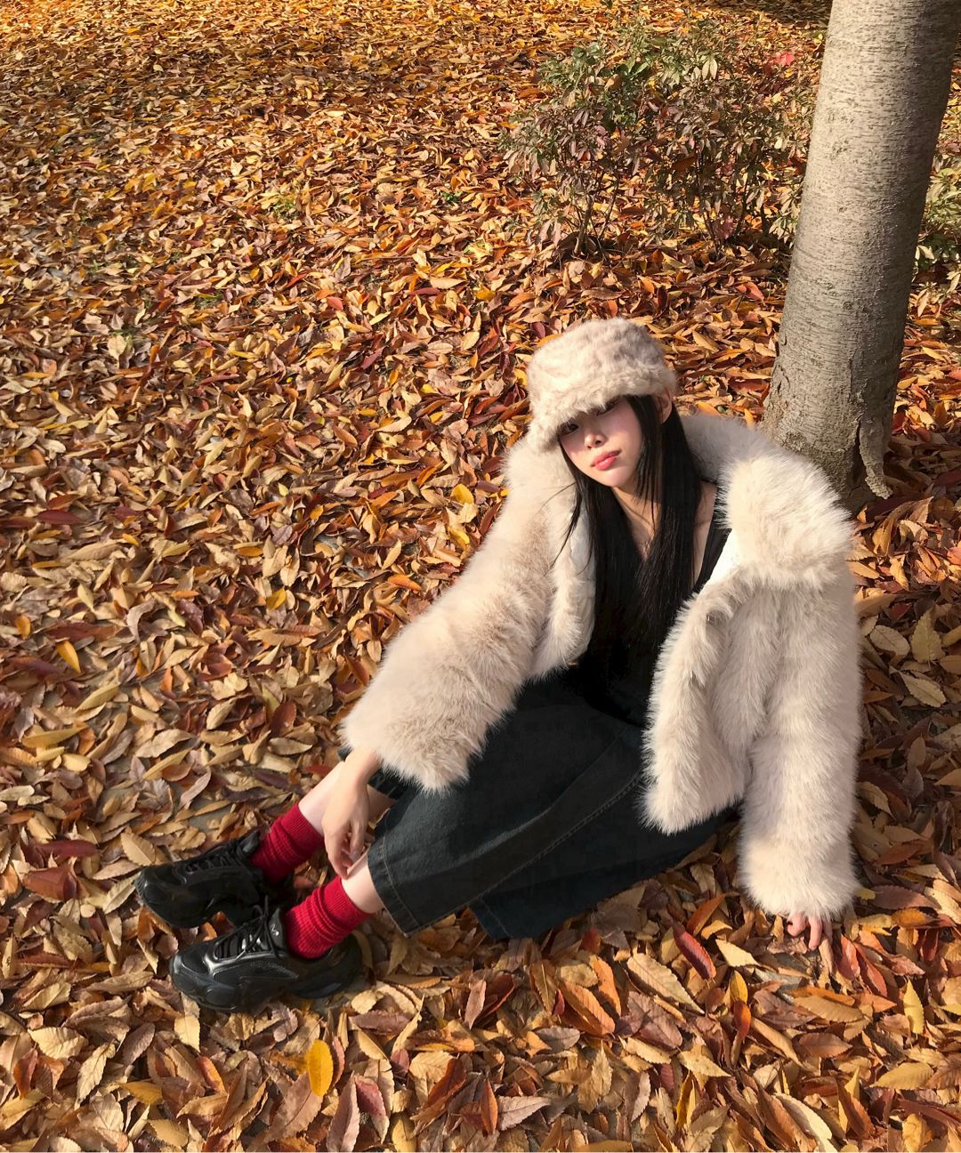 MUSINSA公式 | HIGH SCHOOL DISCO Buckle long hair fur jacket