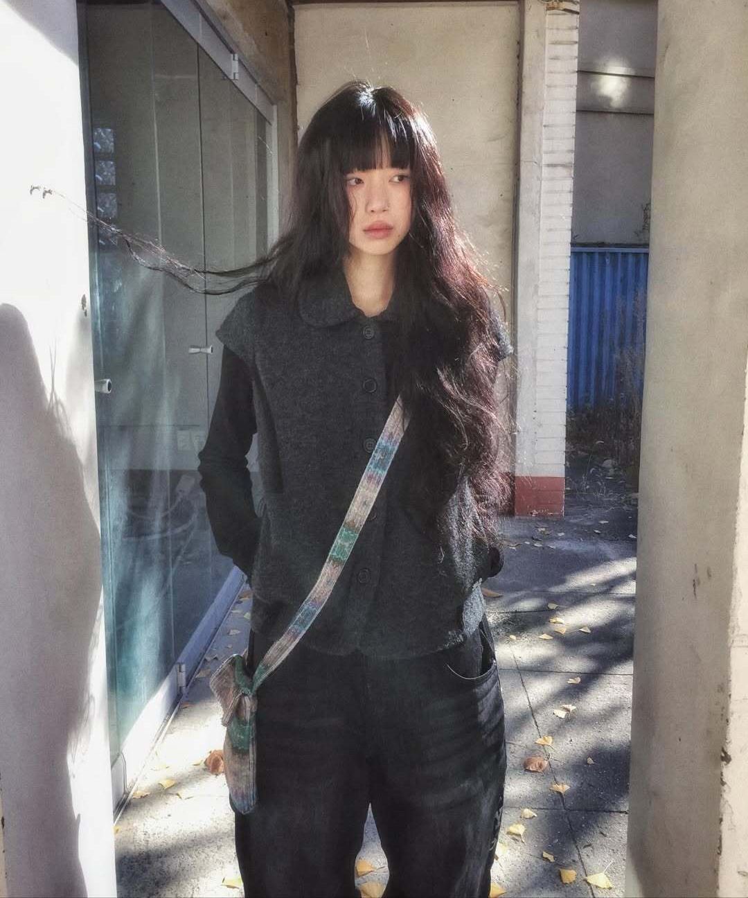 MUSINSA | HUG YOUR SKIN Round collar knit jacket (Brown)