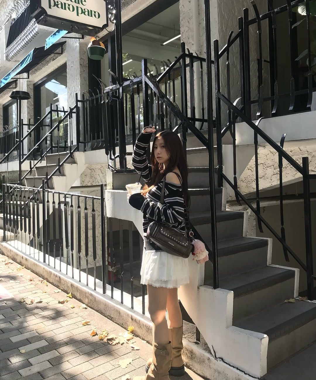 ロラロラ ONE OFF SHOULDER STRIPE CARDIGAN Designer fashion, Seoul-fully created | W Concept