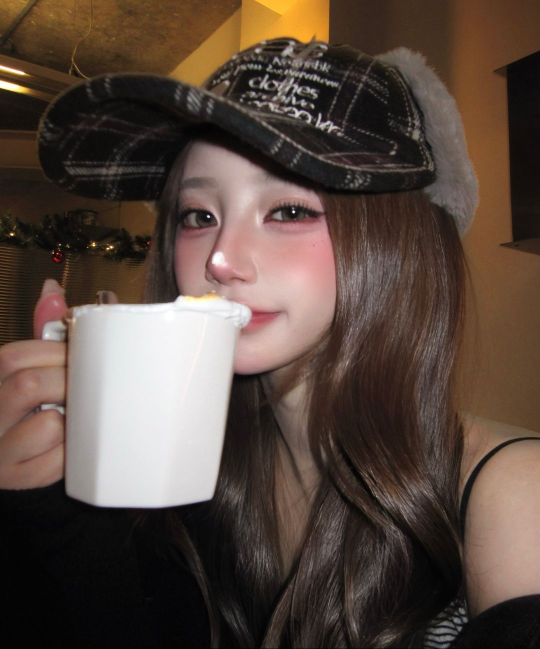 MUSINSA公式 | AEAE WEB LOGO TROOPER CAP [BLACK]