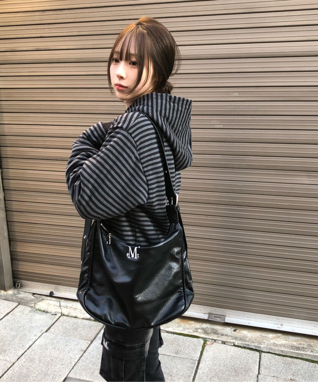 MUSINSA公式 | MUCENT ポートダブルリンクルレザーショルダーバッグ