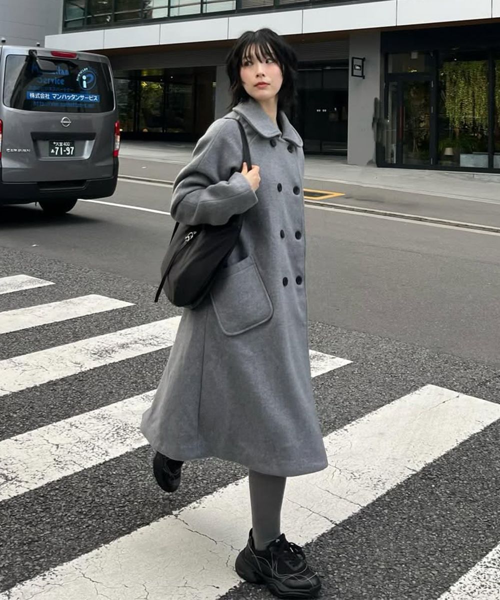 MUSINSA公式 | MISEKI SEOUL Double button long coat GREY