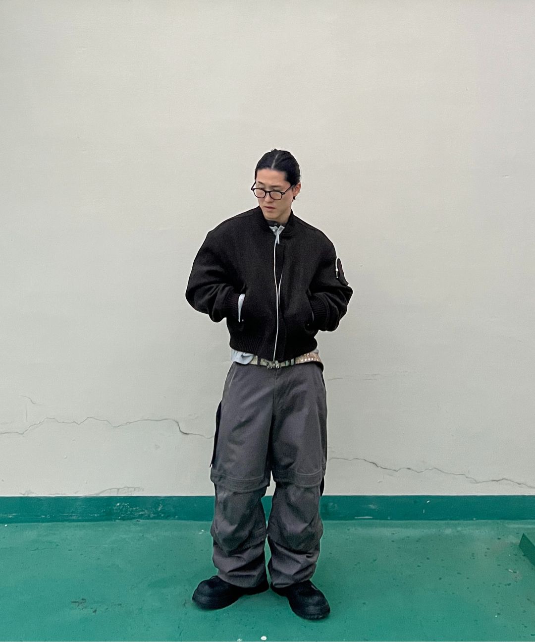 MUSINSA公式 | DNSR ポケットウールヘリンボーンMA-1ブラウン