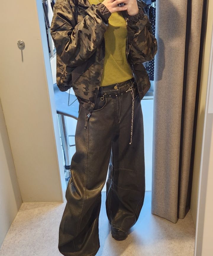 MUSINSA公式 | BADBLOOD チャーリーウォッシュドレザーバレルパンツ