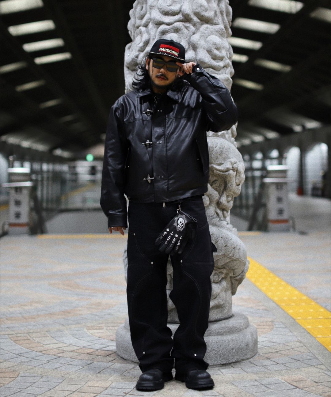 MUSINSA公式 | INDUST キルティングファイヤーマンレザージャケット_