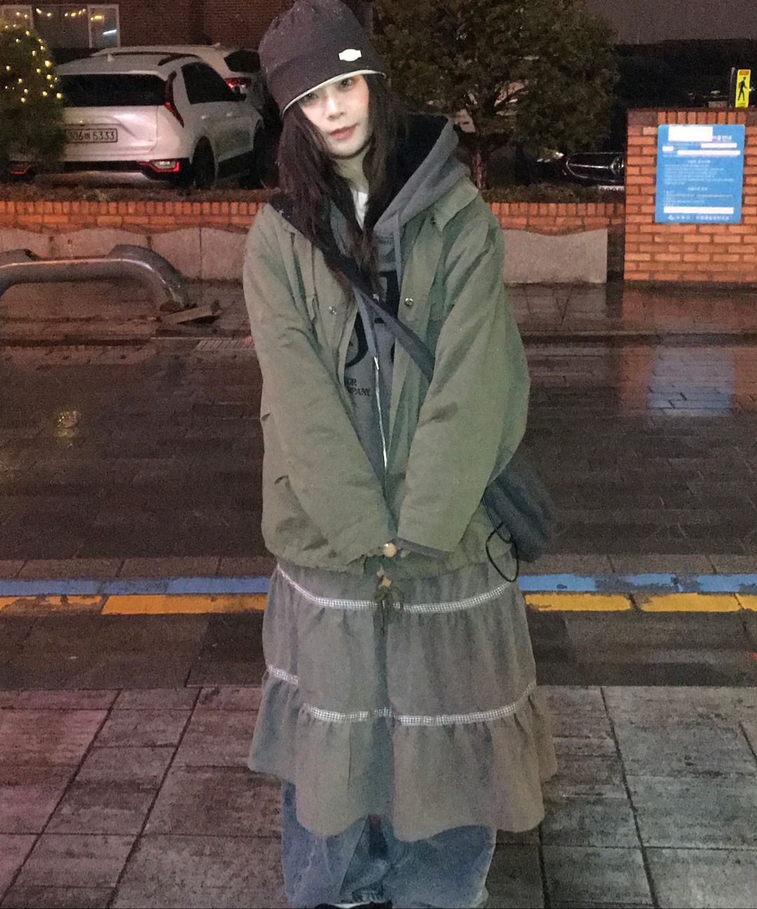 에이이에이이(AEAE) CHECK MIDI TIERED SKIRT [NAVY] - 사이즈 & 후기