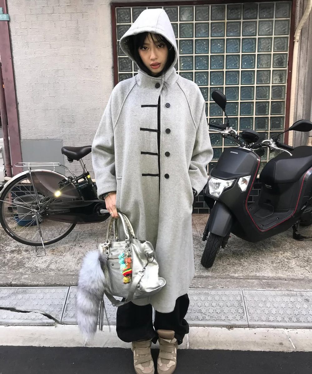 미세키서울(MISEKI SEOUL) Hoodie long duffle Coat GREY - 사이즈