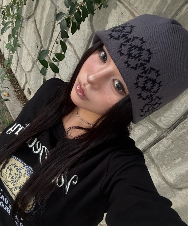 MUSINSA公式 | IDWS Ethnic Jacquard Maxi Beanie Gray