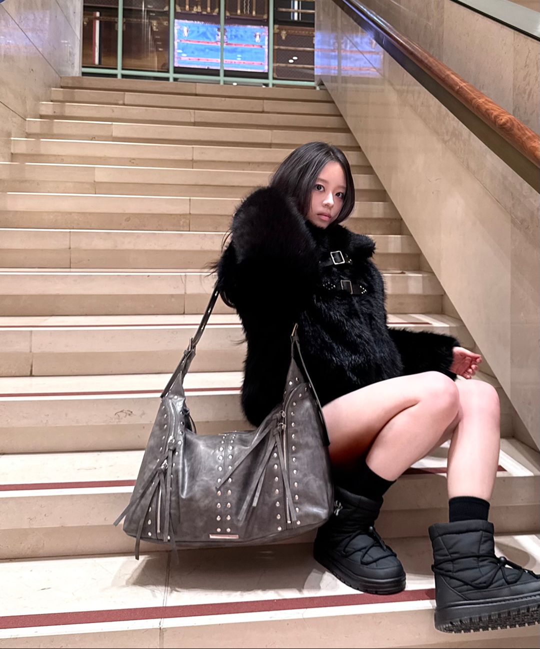 MUSINSA公式 | ILLIGO パピィショートファージャケットブラック