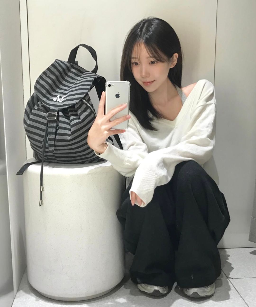 MUSINSA公式 | MUCENT ミュートストライプミニバックパック 男女共用