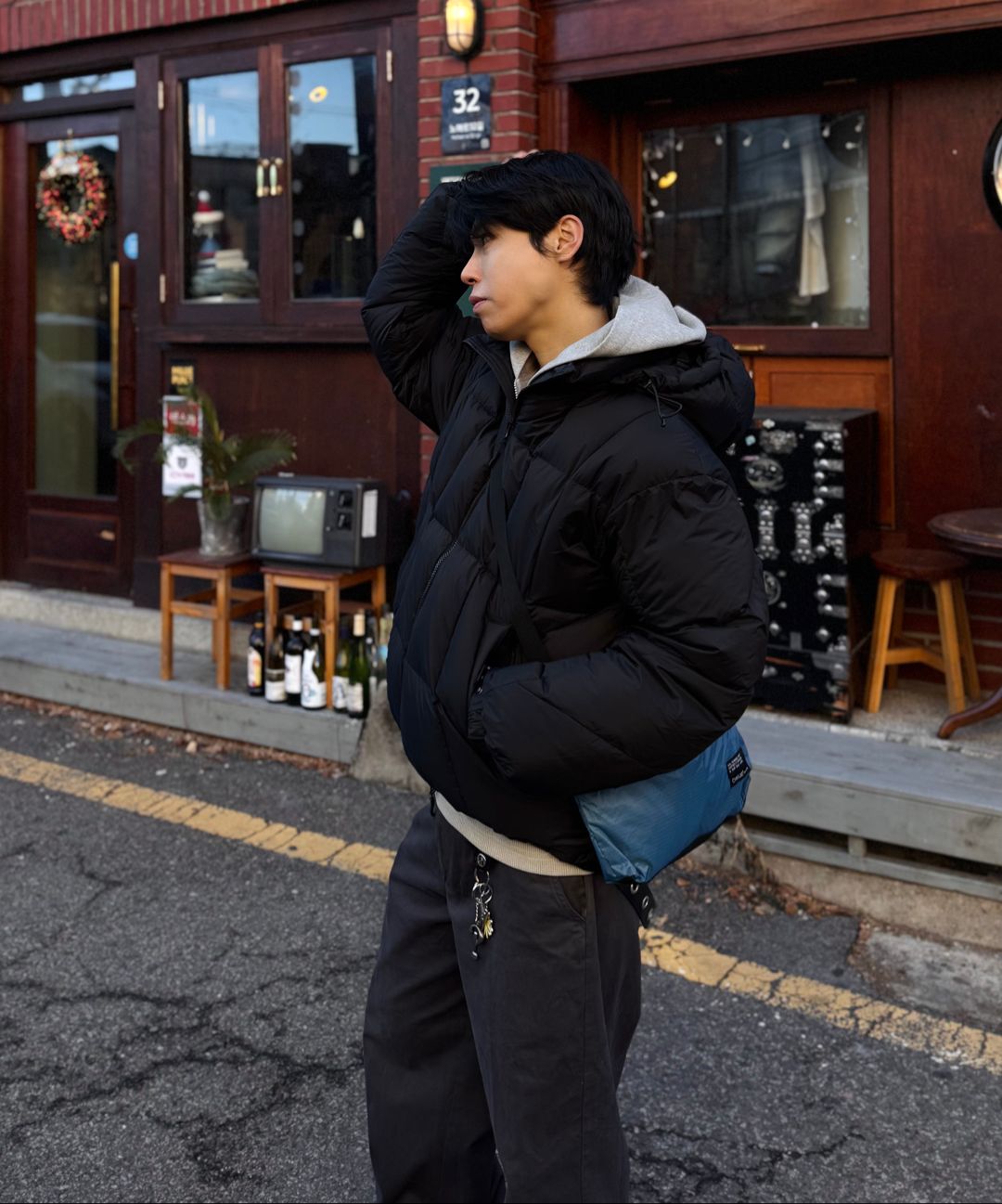 MUSINSA公式 | BEGIN202 グライドラインダウンジャケット [ダークブラウン]