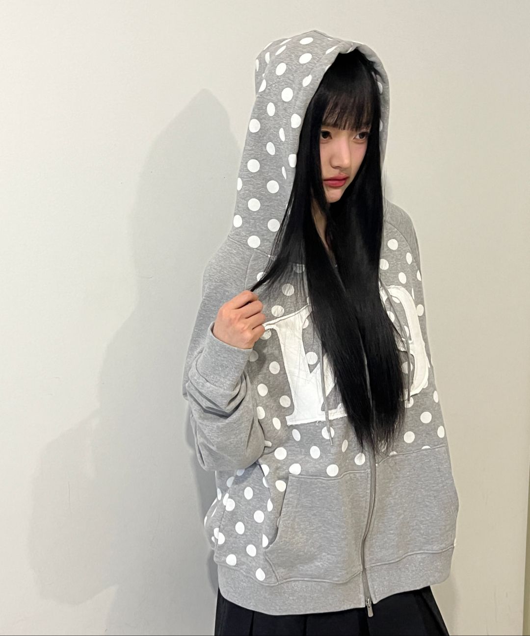 MUSINSA | ILLIGO 129 Logo Patch Hoodie Zip-Up Light Gray