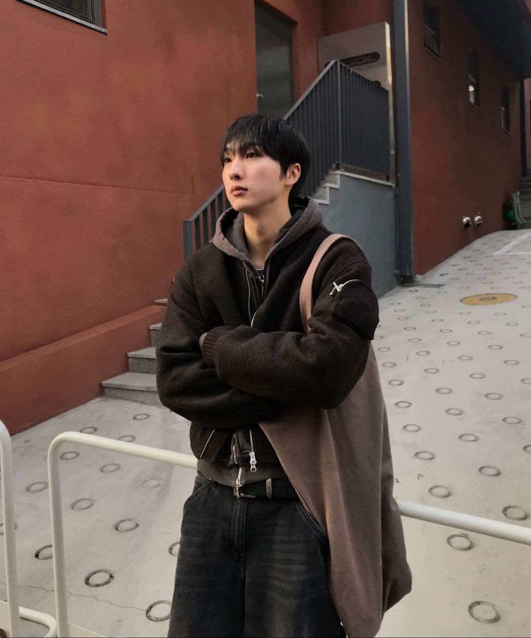 MUSINSA公式 | DNSR ポケットウールヘリンボーンMA-1ブラウン